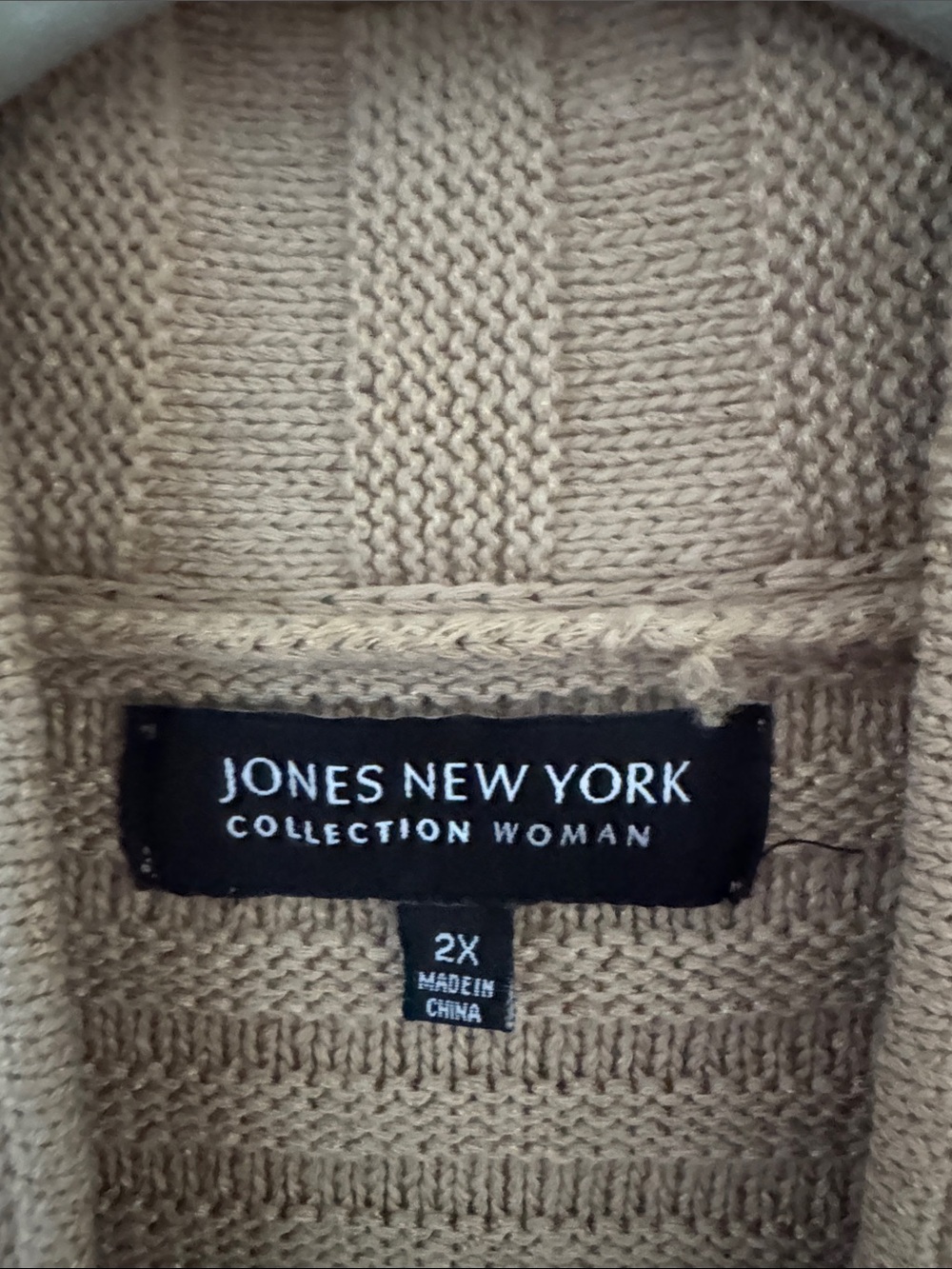 Jones New York Camel colored Ribbed Open Front Cardigan - Picture 2 of 3